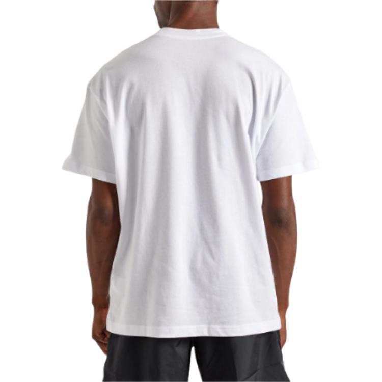 Nike Logo Print Ribbed Crew Neck Short Sleeve T-Shirt Men Tops White FV8418-100