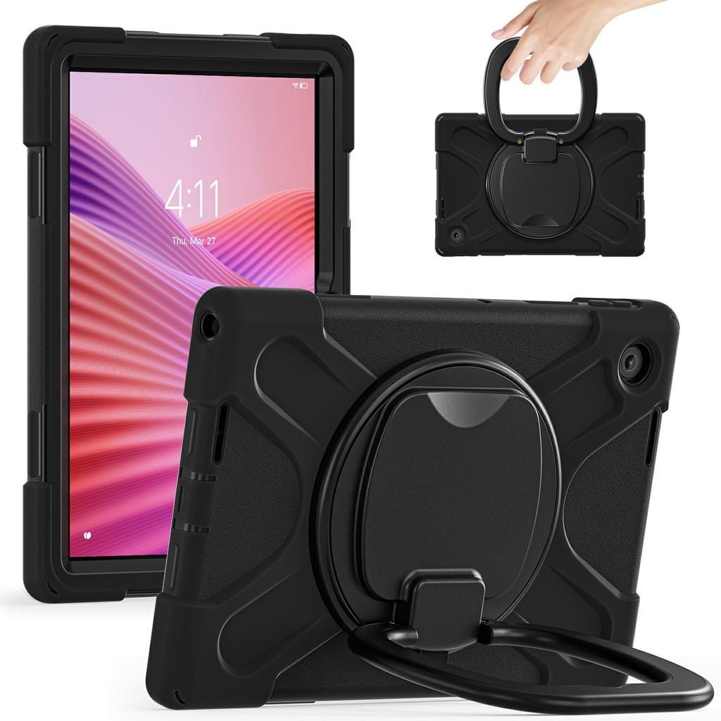 For Lenovo Tab 10.1 (2025) TB311XU/Zhaoyang K10C Case TPU + PC + Silicone Tablet Cover Swivel Kickstand Handle Grip