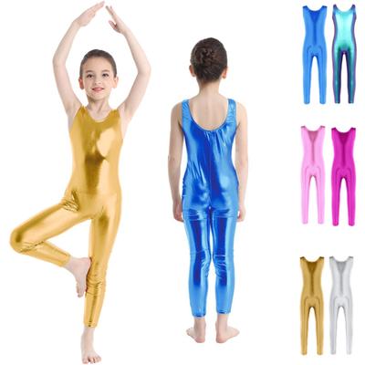Barn Flickor Danskläder Tank Unitard Bodysuit Gymnastik Leotards Balett träningskostymer