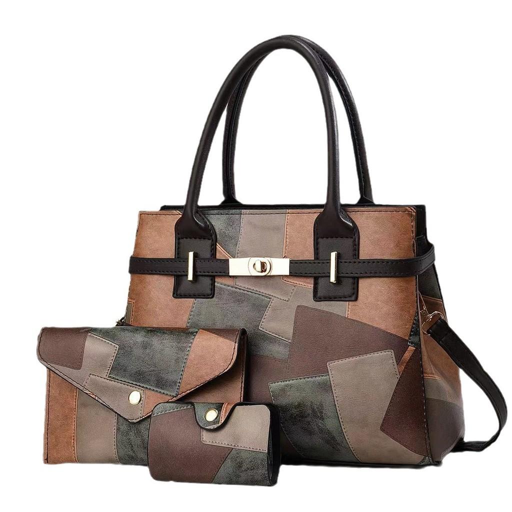 Stylish Large Capacity Pu Tote Bag For Daily Use With Trendy Color Block Design