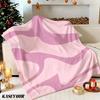 Soft Pink Flowing Shapes Winter Summer Flannel Blanket Throw Fleece Soft Fuzzy Plush Cozy Fleece Blankets for Sofa Ideal Gifts