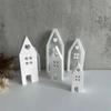 Heart House Concrete Silicone Molds Christmas Home Gypsum Mold Casting Light Heart Houses Candle Resin Mould Pottery Making