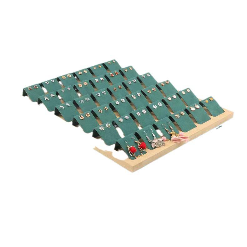 36-Position Bamboo Wood Earring Display Stand