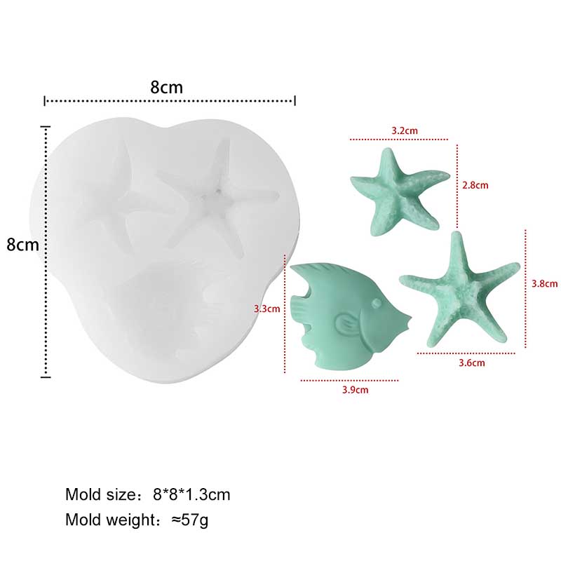 Ocean Series Shell Conch Starfish Silicone Mold DIY Aroma Gypsum Epoxy Resin Mold Handmade Soap Mould