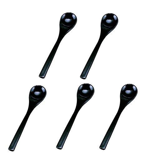 Wakaizumi Lacquerware, Black Lacquerware, Chawanmushi Spoons, Set of 5, 1-772-13
