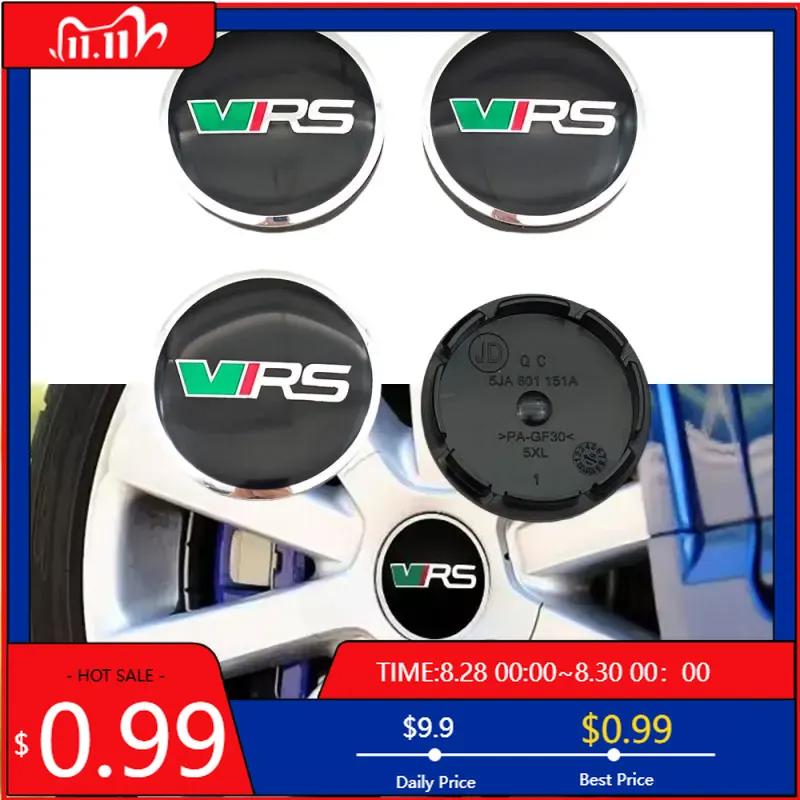 Car Sticker 4Pcs/set 56mm VRS Logo Car Wheel Center Caps Cover Sticker For Skoda Panal Octavia 2 3 A7 Fabia MK1 VRS Label Access