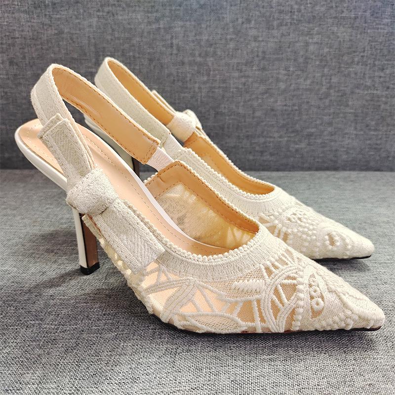 

Весна/Лето Кружевная Сетка Высокий и Каблук-рюмочка Свадебные Туфли для Женщин - Острый Носок и Босоножки-стилеты 36