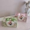 Korean Romantic Tissue Box Oil Painting Style Lace Tissue Box Pearl Bow Fabric Household Car Paper Box Pink Green Brown