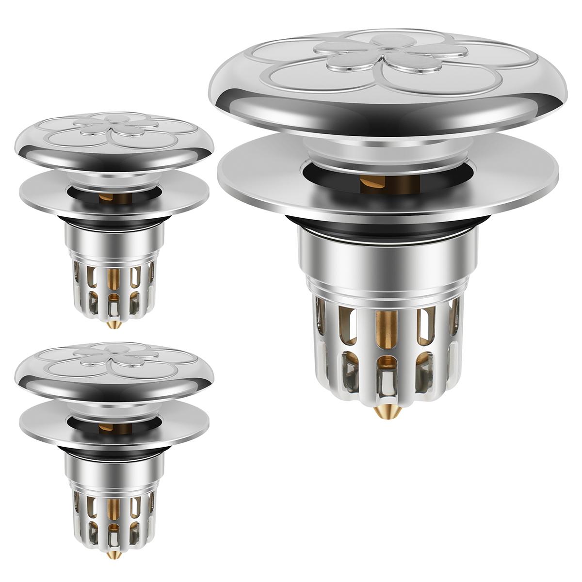 

2/3 шт. заглушка для слива раковины в ванной комнате, выдвижной откидной сердечник, сливной фильтр для раковины, улавливатель волос для сливных отверстий 27,5–58 мм