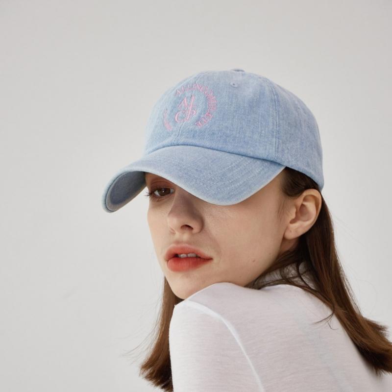 Allincomplete Round Logo Ball Cap Light Blue Denim