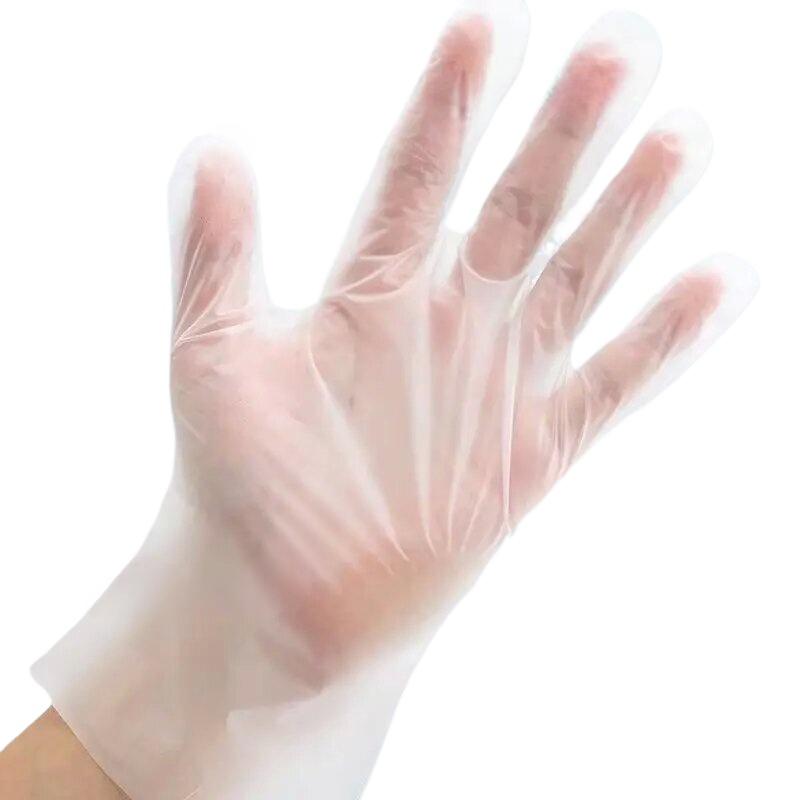 

100 шт. одноразовые перчатки из ТПЭ, безлатексные прозрачные водонепроницаемые перчатки для самостоятельного окрашивания волос, домашнего кухонного инструмента для уборки L