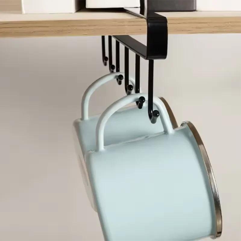 1 szt. szafka z kutego żelaza z 6 haczykami, bez gwoździ i diamentów, łatwa instalacja, przechowywanie w wielu scenach, schludne przechowywanie