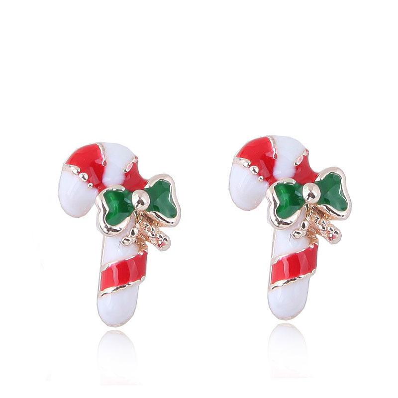 Cute Little Santa Elk Gift Earrings, Flash Diamond Christmas Tree Snowman Earrings