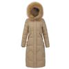 Winter New Fashion Slim-fit Over-knee Big Fur Collar Down Cotton Clothes Women's Medium and Long Coat