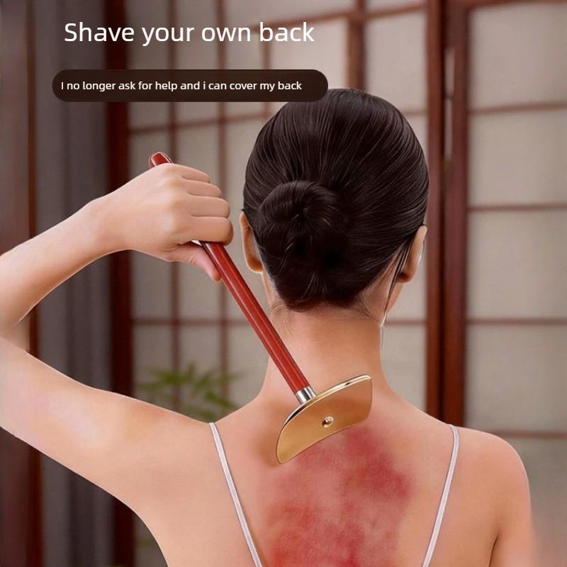 New Pure Copper Gua Sha Tool Ergonomic Scraping Board Easy Self Gua Sha On Back Neck Shoulder Full Body Muscle Relaxation Health