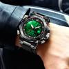 FOXBOX Top Luxury Watches For Man Alarm Stopwatch LED Digital Backlight Dual Time Display Waterproof Watches Men Montre Homme