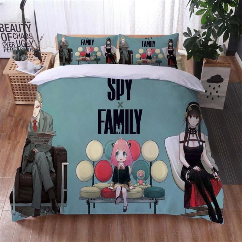 3D Anime SPY×FAMILY Anya Forger Comforter Bedding Sets Full Size Cartoon Duvet Cover Queen King Size Quilt Cover Pillowcase Set