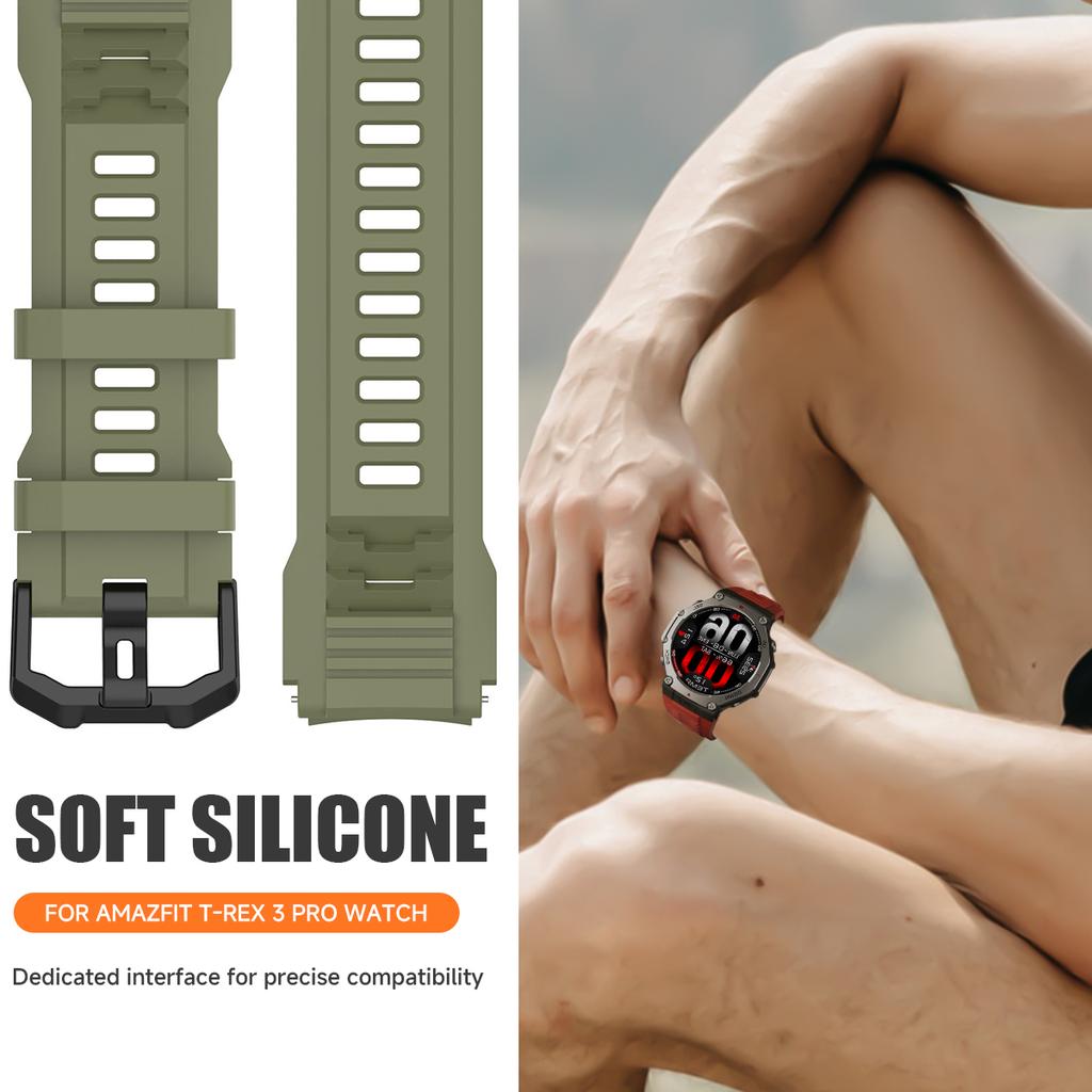 Silicone Band For Huami Amazfit T-rex 3 pro 48mm Elastic Sport Strap For T-rex3 Pro Smartwatch Bracelet Replacement Accessories