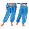 Women's Belly Dance Harem Pants Shiny Sequin Tassel Trouser Arabic Performance Loose Pants