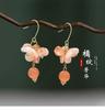 Retro Ruyi Tassel Fan-shaped Stud Earrings - Chinese Style