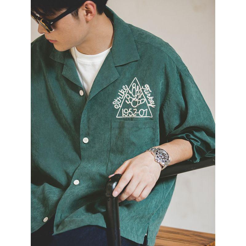 Madden Retro Peach Skin Fabric Brushed Embroidered Lapel Parka