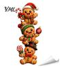 Abnehmbare Wandaufkleber 3D Weihnachtsaufkleber, Selbst?Klebende PVC-Aufkleber, Rentier Weihnachtsmann Festliche Heimdekoration Lebkuchen Schneemann Weihnachten Dekor