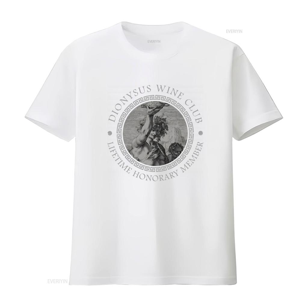 Dionysus Wine Club Greek Mythology T shirt Lifetime Honorary Member Design for Men vintage Washed Casual Comfortable Breathable