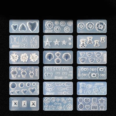 Silicone Nail Carving Mold 3D Bear Butterfly Heart Mould Stamping Plate Nails Stencils Diy Uv Gel Japanese Manicure Tools