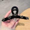 Black Flocking Peach Heart Delicate Grab Clip Shark Clip  Ladies Girls Fashion Hair Accessories