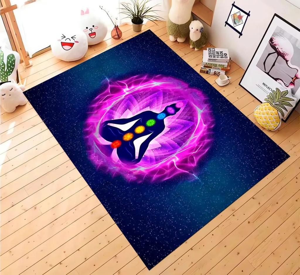 Yoga Meditation Carpet Rainbow 7 Chakra Living Room Decoration Floor Mat Home Bedroom Non-slip Kitchen Rug Bath Washable Doormat
