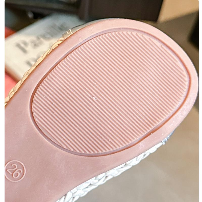 Summer New Breathable Versatile Bow Girls Hollow Comfortable Soft-soled Leather Shoes