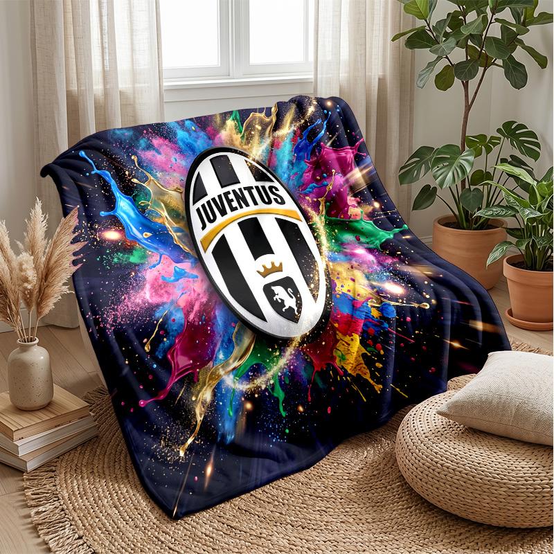 Juventus FC Themen-Decke Weiche Flanell-Decke Plüsch-Überwurf Gemütliche Sofa-Bett-Decke für Wohnkultur