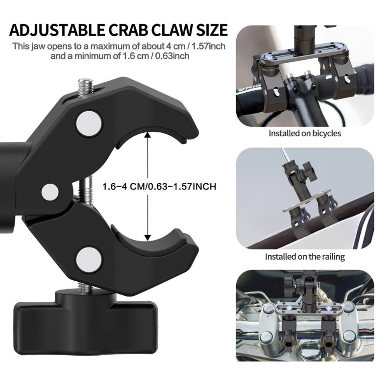 Alloy Vehicle Mount For Action Cameras 360 Degree Rotatable Shockproof Design Off Road Adventure Secure Attachment