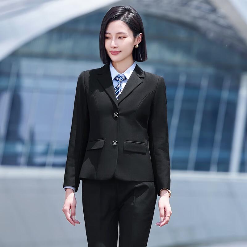 Troman Women's Long Sleeve Business Suit Set