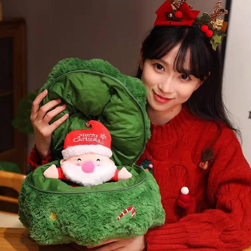 Elk Claus Santa Christmas Tree Plush Toy Cartoon Stuffed Doll Gift Decoration