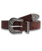 DOFFSEPT Flower Western Suede Belt In Brown