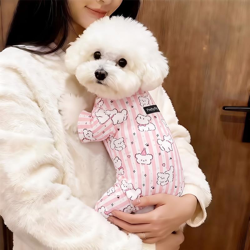 Dog German velvet warm four-legged clothes autumn and winter than bear teddy small dog cat pet bottoming shirt loungewear