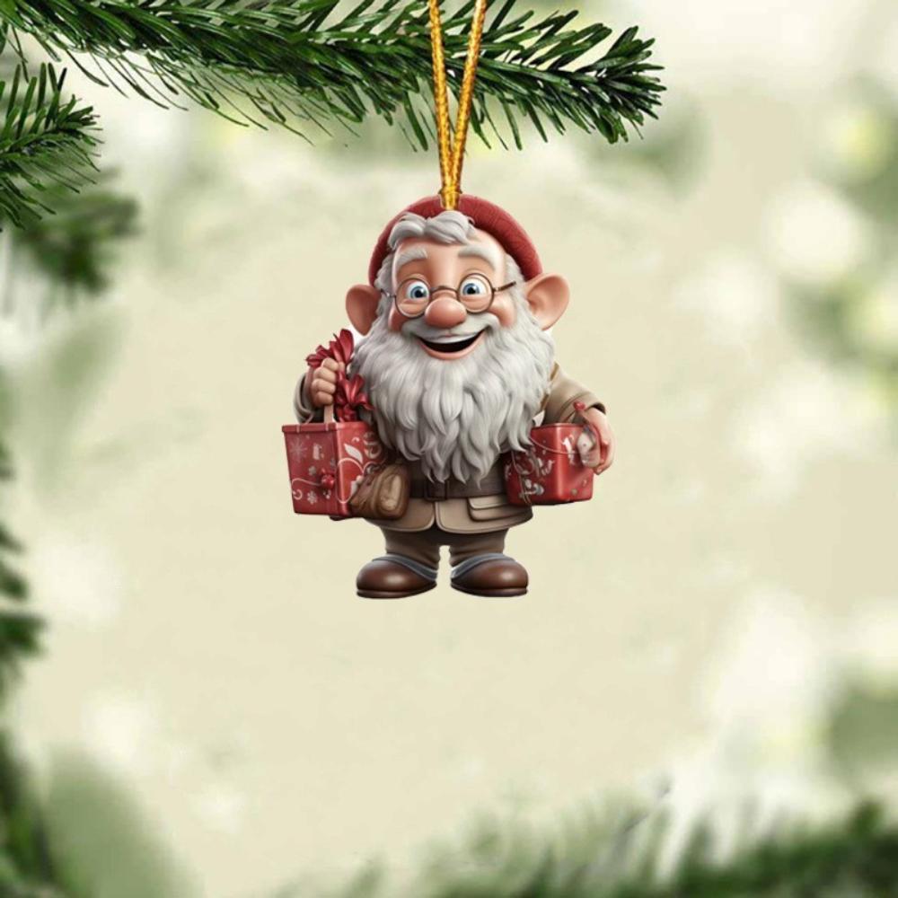 Christmas Tree Pendant 2d Santa Claus Hanging Decoration Flat Christmas Decor Universal Christmas Acrylic Ornament For Festival