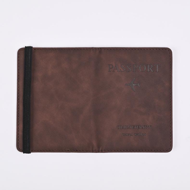 Retro Leather Passport Holder & Travel Organizer: Stylish Document, Boarding Pass, and Card Storage Case