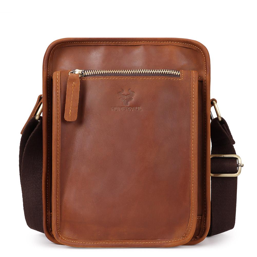 Humerpaul Leather Shoulder Bag Large Capacity Multi-function Travel Bag Sports Bag