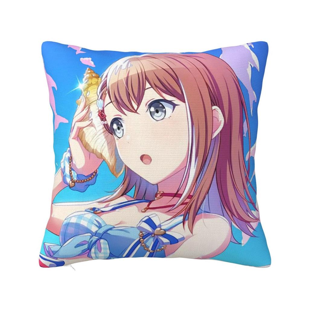 Anime Minori Hanasato Square Pillowcase Cushion Cover Pillow Case Throw Pillow Cover for Home Bedroom Car