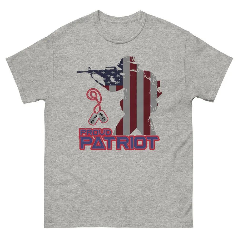 Proud Patriot Honor And Duty Heavyweight Tee Mens 100 Cotton Casual Tshirts Loose Top Size S3XL
