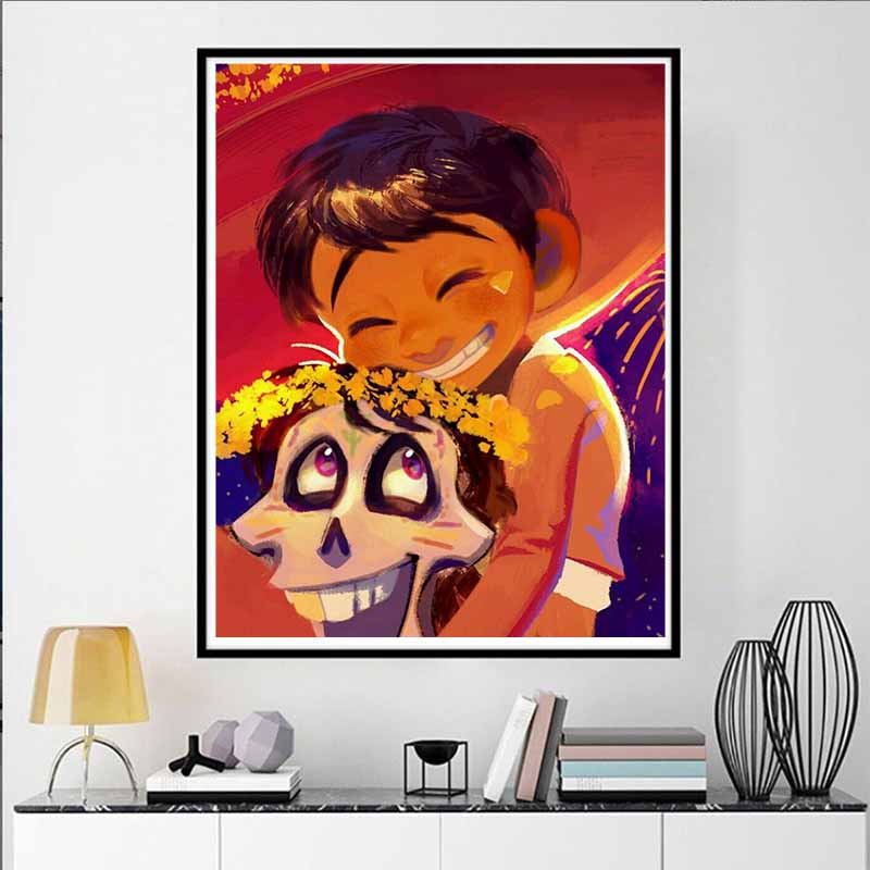 Disney Diamond Painting 5D Miguel and Hector Heartwarming Photo Cartoon Movie Cross Stitch Embroidery Handmade Gift Home Decor