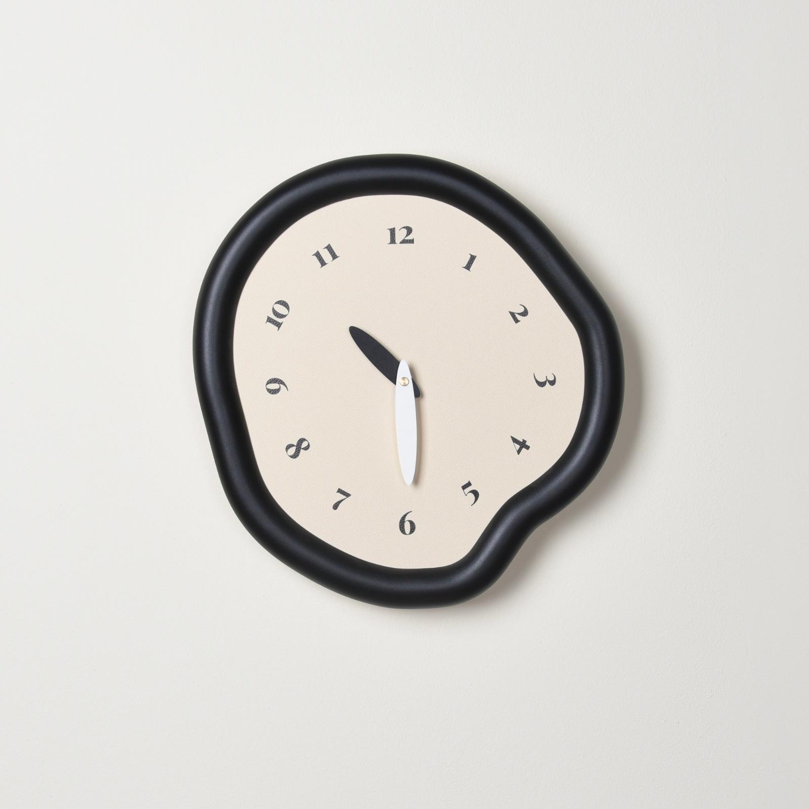 

Simple Wabi-sabi Style Japanese Retro Wall Clock Ins Style Decorative Wall Clock Light Luxury Nordic Punch-free Silent Clock Elegant Black - 33 × 35cm - SZ1-2--B