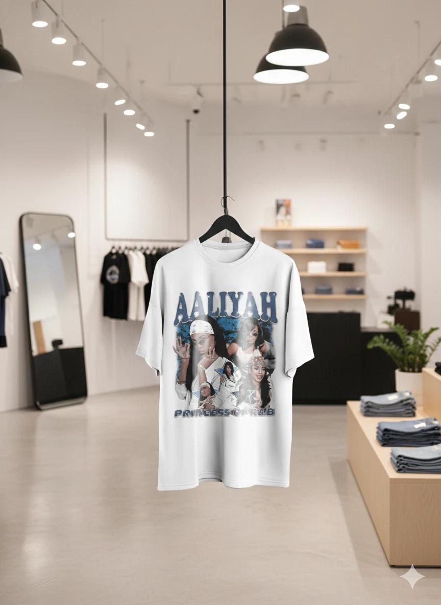Unisex Adult Casual Graphic Aaliyah Princess of R&B Graphic T-Shirt... M