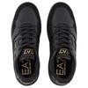 Emporio Armani EA7 Leather Round Toe Lace-Up Low-Top Sneakers Men Sneakers Black X8X187XK402M701
