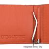 Eddy Black/Orange Money Clip Leather Wallet for Men - Minimal Leather Wallet for Men