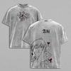 Anime Chainsaw Man Hayakawa Aki Printed Tee Men Short Sleeve Cotton Tshirts Vintage Washed T-shirt Harajuku Oversized T Shirt