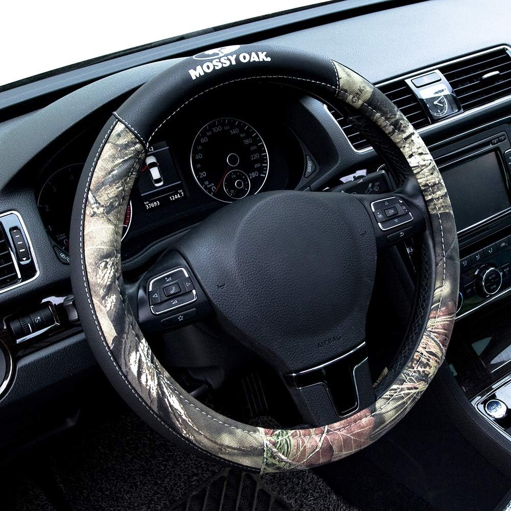 MOSSY Oak Camo Steering Wheel Cover, Universal 15 Inch - Made With Premium PVC Leather And Cotton Fabric - Official Licensed Product