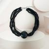 Elegant Layer Imitation Pearls Statement Necklace Large Bead Detailing For Neck Outfits